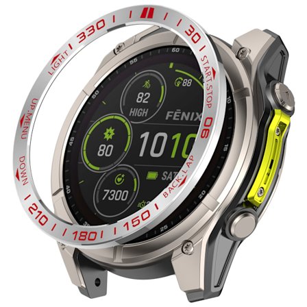 Premium Garmin Tactix 8 51mm AMOLED Bezel - Silver & Red Accent