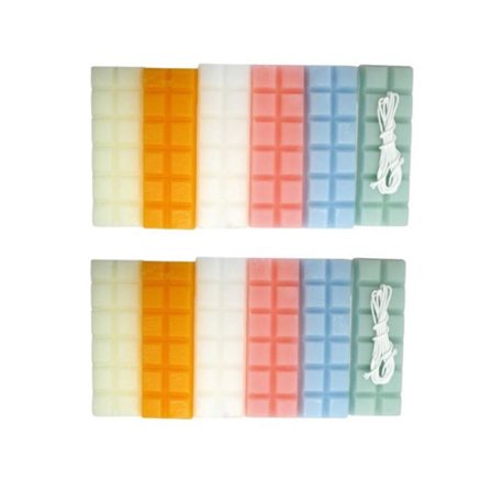 Ljusvax 6 pastellfärger 480 g + 2 vekar