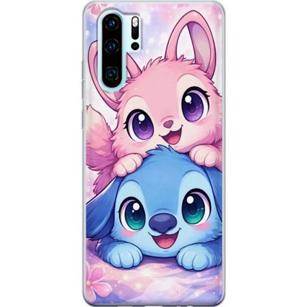 Kompatibel Mobilcover til Huawei Huawei P30 Pro Sød kawaii illustration med pink og blå fantasidyr, store øjne og bløde farver perfekt til børnev