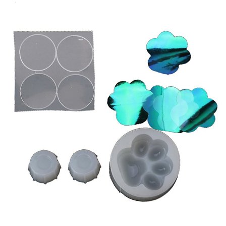 1 Set Överdimensionerad Spegel För Kattklo Nyckelring Epoxihartsform Ha