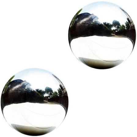 Rustfri Stål Gazing Ball, Spejlpoleret Hul Kugle Reflekterende Havesfære, Flydende Damkugler Sømløs Gazing Globe 10cm*2stk