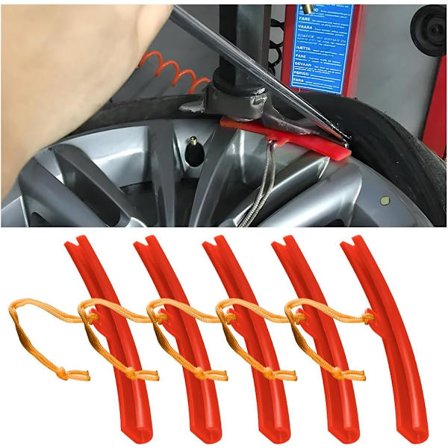 5 stk. dækbeskyttelse til bildæksskifter, værktøj til beskyttelse af dækkanter, dækmontering, undgå ridser til cykel og bil ved dækskift (rød)