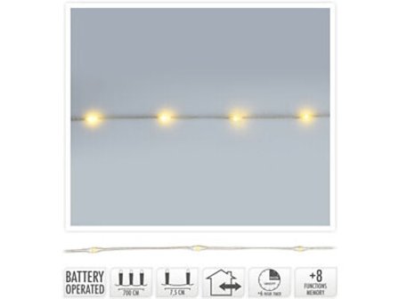 KI Lyslenke Wire 96LED Varmhvit Batteridrevet 7m