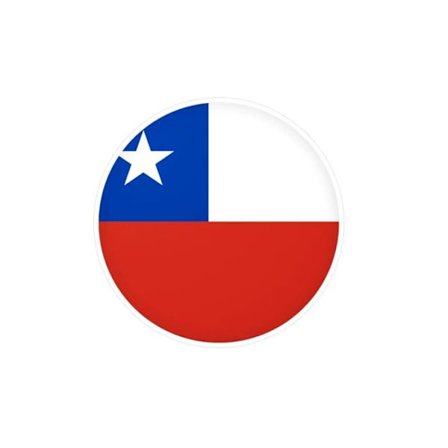 Rundt klistermærke - Multifarvet - Chile flag - 7 cm - PVC - 1000 stk.