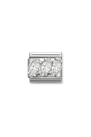 Classic cz & 925 Sterling Silver White Trilogy