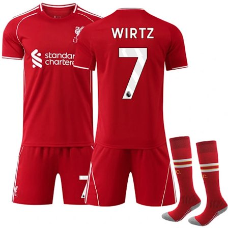 2025-2026 Liverpool Hemmatröja Barn Fotbollskit Nr.7 Wirtz No. 58 Wirtz No. 58 Wirtz vuxen XL