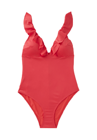 Avelie Lingerie Baddräkt med volang FLORA Röd L