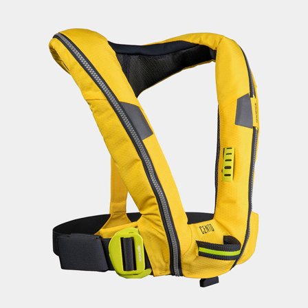 Ilmatäytteinen pelastusliivi lapsille Spinlock Deckvest Cento 100N Sun Yellow, automaattinen + hiilidioksidipatruuna 20 grammaa, One-Size (20 - 50 kg)