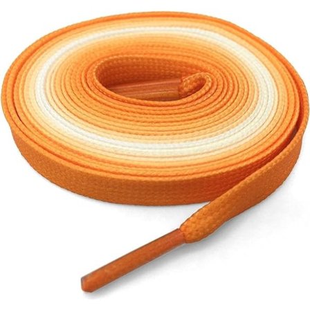 Platta färgglada skosnören Gradient Rainbow Shoe Shoe Shoe Shoe 2 par, tropisk orange, 55 tum (140 cm)