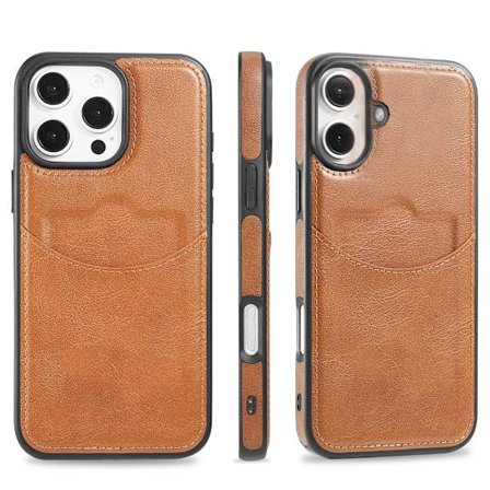 iPhone 16 - Elegant Leman skydd med kortfack