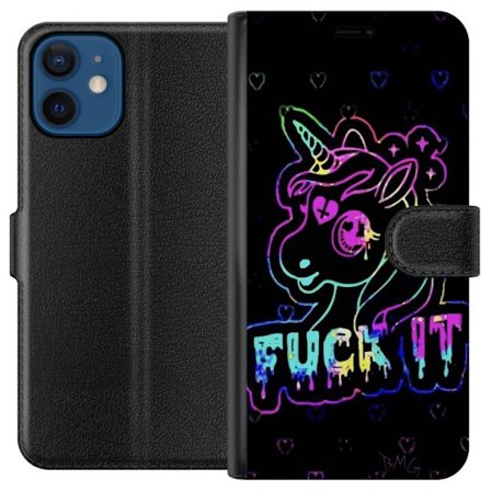 Kompatibelt Plånboksfodral till Apple Apple iPhone 12 mini Fuck it Unicorn