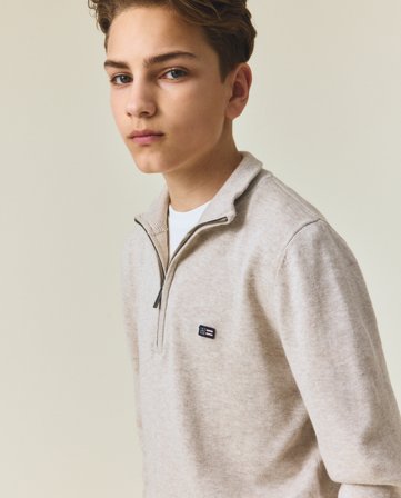 Lexington Freddy Half-Zip Tröja, ljus beige