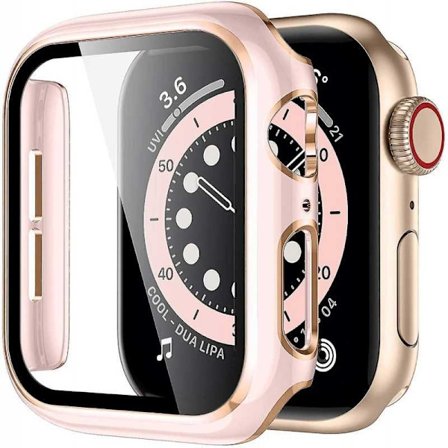 2in1 Stötdämpande Skal 9H Härdat Glas Apple Watch 41mm - Rosegold