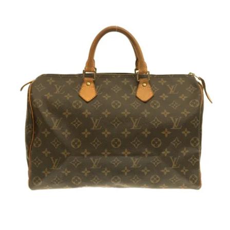 Louis Vuitton Vintage, Pre-owned Speedy 35 Monogram Handbag Bruin, Dames, Maat:ONE Size,Canvas
