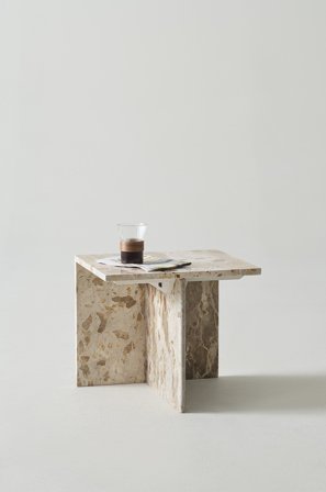 Jotex - Sidebord 40x45 Cm Beige marmor - MELETO - Kjøp Sidebord & småbord hos Jotex