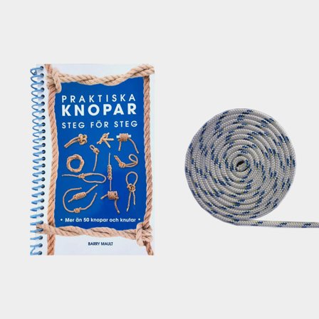 Knot book set Practical knots: step by step by Barry Mault, spiral (2017) + practice rope (2 metres)
