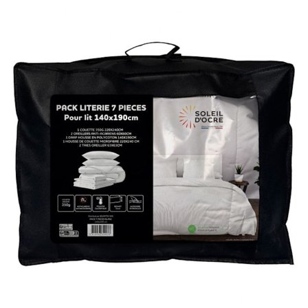 BOHEME vitt 7-delat täcke och sängset för 140x190 cm säng, av Soleil d'ocre