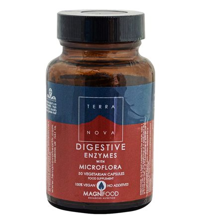 Terranova Digestive Enzymes m. Probiotics 50 kaps, Helse & Madvarer, Kosttilskud, Fordøjelse & Fibre