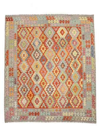 Oriental Kilim Afghan Old Style Rug 258X296 Brown/Orange Large Wool, Afghanistan