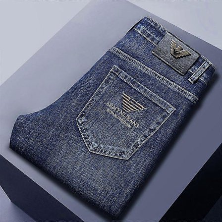 Kevätkesän luksusmerkkifarkut Rennot farkut Business-farkut Miesten hienot housut Farkut Miehet Neljä vuodenaikaa Farkut Miehet voivat käyttää