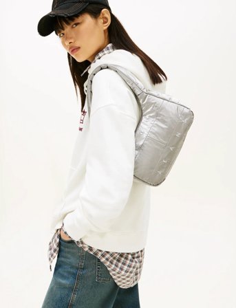 Tommy Hilfiger Tjw Archive Silver Shoulder Bag - Silver - ONE SIZE