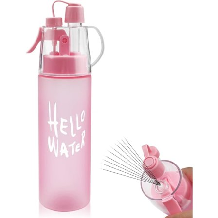 Vandsprøjteflaske Misting Vandflaske Sport Vandflaske til Udendørs Hydrering 580ml Drikkflaske med Flip Straw, til Luftfugtighed Køling