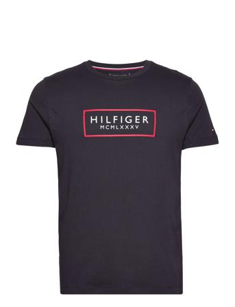 Box Outline Hilfiger Tee T-shirts Short-sleeved Musta Tommy Hilfiger