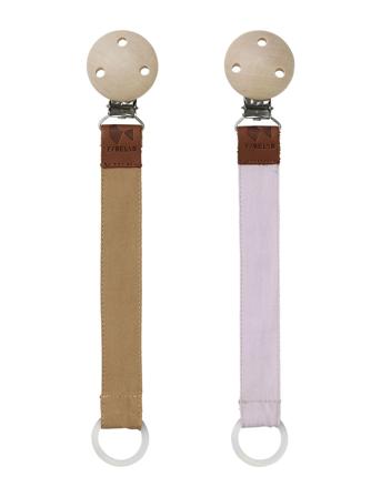 Pacifier Strap - Lilac - Caramel - 2 Pack Baby & Maternity Pacifiers & Accessories Pacifier Clips Multi/patterned Fabelab