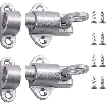 Bounce-ovi lukko 2 kpl Automaattinen ovi lukko Automaattinen jousi lukko Ovi lukko pultti ruuvilla Ovi lukko makuuhuoneen keittiön kaappiin (harmaa)