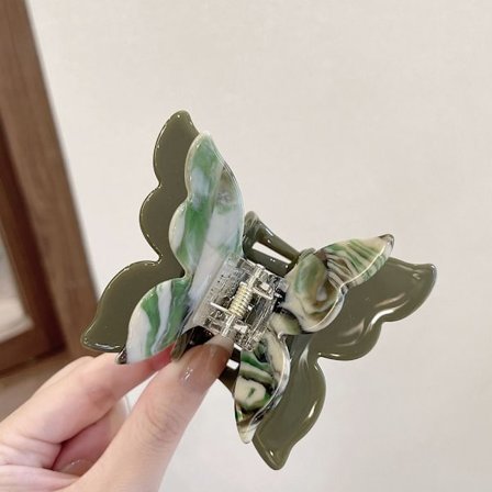 Butterfly Hair Clips Acetate Claw Clips MØRKEGRØNN