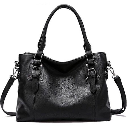 Damhandväskor Mjukt Läder Retro Vintage Designer Topphandtag Vardaglig Ficka Dam Tote Axelväskor Svart