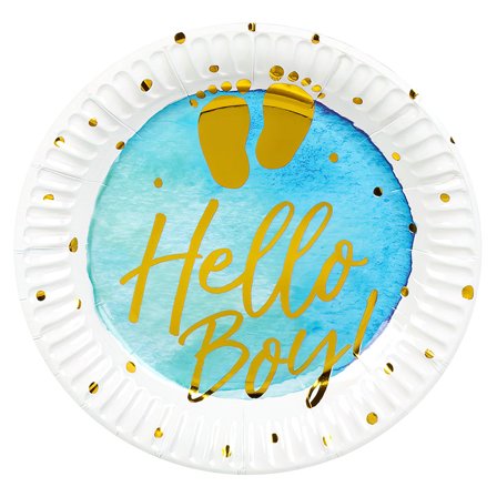 Paptallerkener Hello Boy