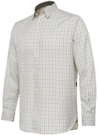 Beretta - Charlow LS Shirt paita - White & Green Check - Miesten