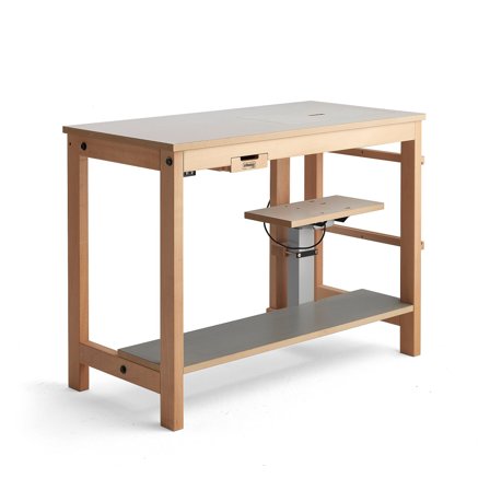 Nähtisch mit elektrischer Hebebühne, 1200x600x900 mm, hellgraues Laminat