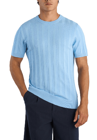 Lindbergh Knitted crew neck T-shirt Överdelar Herr Blå XL