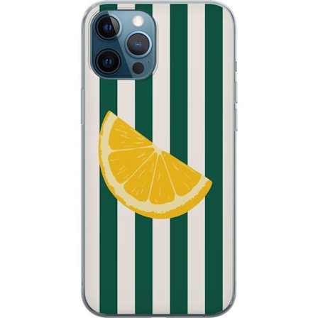 Kompatibelt Mobildeksel til Apple Apple iPhone 12 Pro Sitrontrykk gul sitrus frukt sommerkjøkken mønster retro design tapet inspirasjon frisk stil