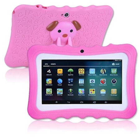 Børnetablet Android Tablet PC 7 tommer, 8GB ROM, 1024*600 opløsning, WiFi, Pink