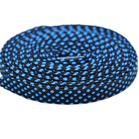 Skosnören - Rutmönster - Flätade - Platta [100 cm] - Blå Blue one size