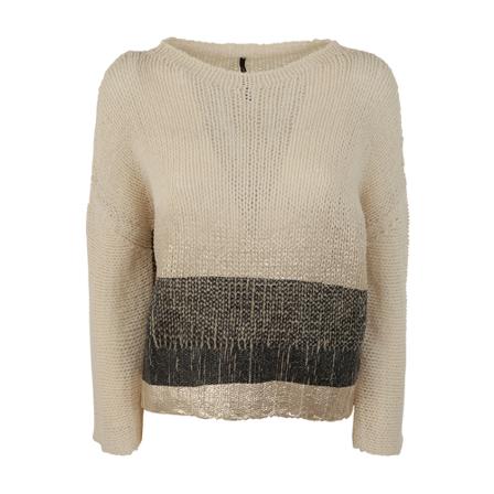 PierAntonioGaspari, Round-neck Knitwear Beżowy, Kobieta, Rozmiar: M