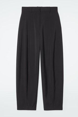 COS Damen The Fluid Barrel-Leg Trousers - Schwarz