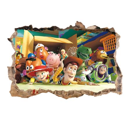 #Toy Story 3D veggdekor, tapet, PVC, romdekorasjon, 60cm*40cm#