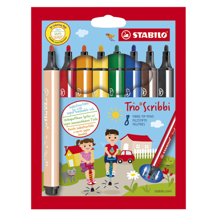 Stabilo Trio Scribbi Tuschpennor 8-pack