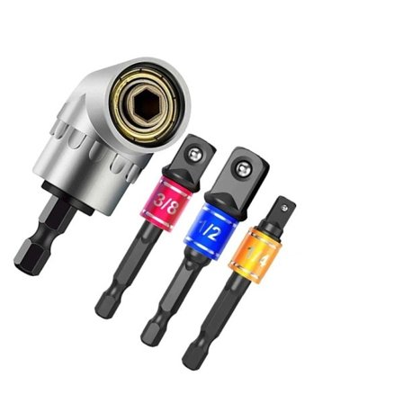 Slag Kort 105 grader vinkel fatning adapter strøm hånd værktøj del driver forlænger sæt skruetrækker holder bor møtrik