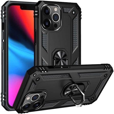 Coque - Phonillico - iPhone 13 PRO MAX - Stöttålig - Rotationsring 360° - Militär