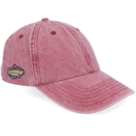 Skillfish - Röd unconstructed Keps - Tiny Brown Trout Vintage Washed Red Dad Cap @ Hatstore