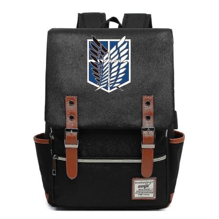 Anime Attack On Titan -reppu miehille - Vedenpitävä kannettava tietokonereppu aikuisille, suuri kapasiteetti päivittäiseen toimistoon, kouluun ja 