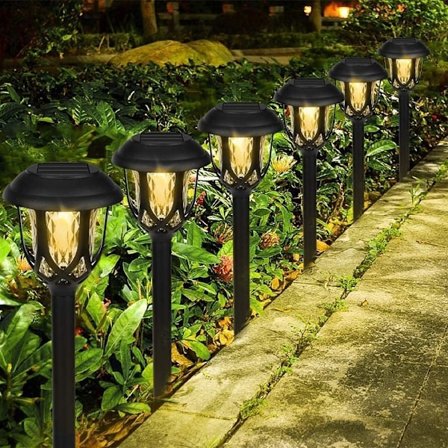 Lampes Solaire Exterieur Jardin, 10 stk. Solcellelamper, IP65 Vanntette Landskapslamper Hage, Trådløs LED Dekor for Stier
