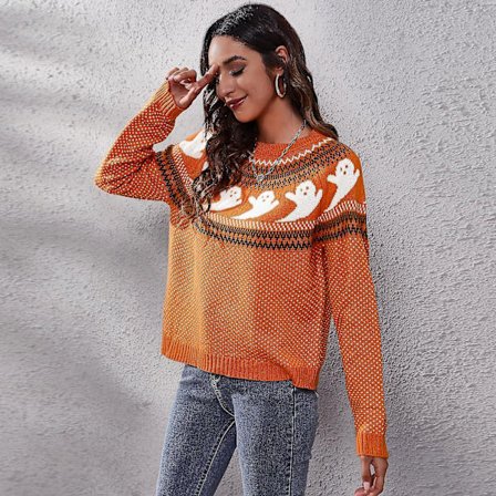 Naisten pitkähihainen neulepusero, väljä malli, syksy- ja talvivaatteet naisille