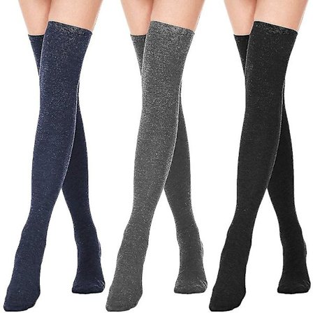 Knæhøje strømper til kvinder, knæhøje sokker, lårhøje sokker, lange knæhøje sokker, varme benvarmere