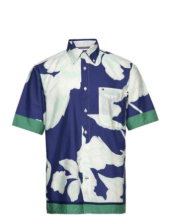 Casual Stencil Print Shirt S/S Kortermet Skjorte Multi/mønstret Tommy Hilfiger